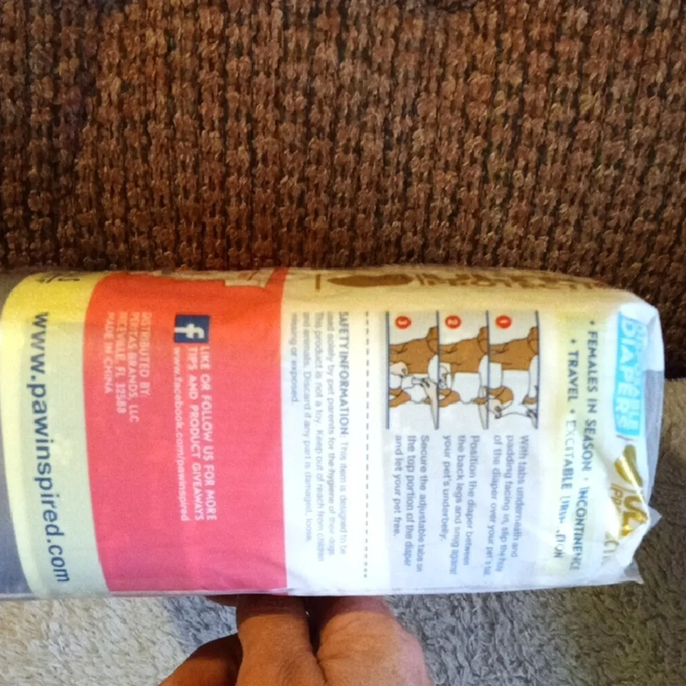 Inspire Ultra Protection Dog Diapers - Red and Yellow